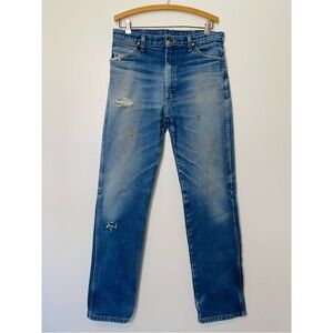 Wrangler | 34x36 Distressed Stained Work Jeans